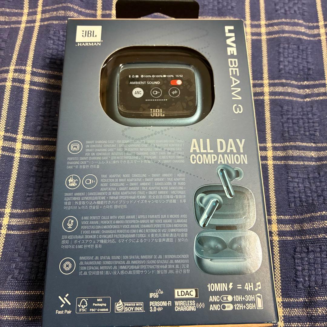 JBL LIVE BEAM 3 ワイヤレスイヤホン ブルー