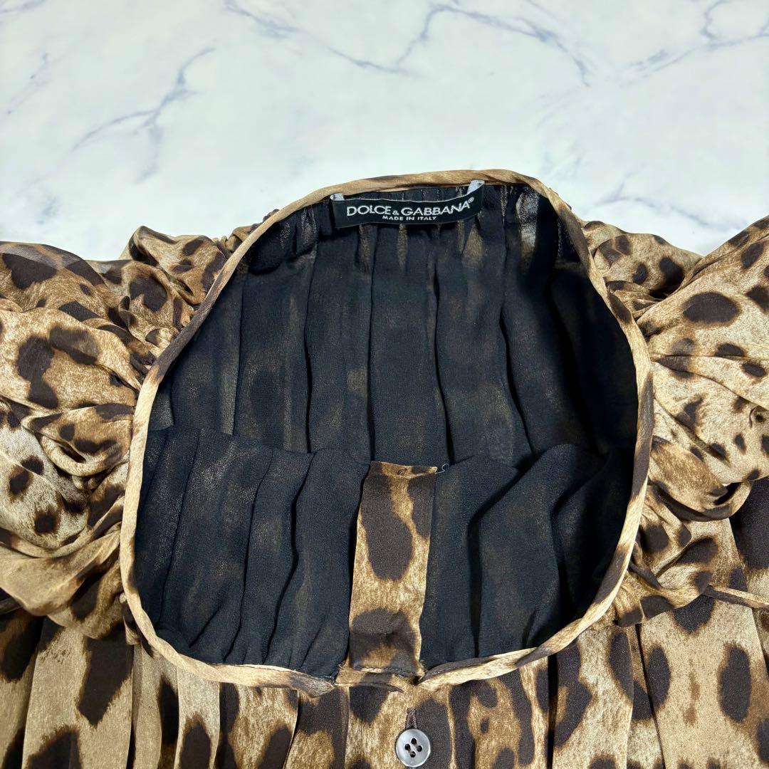 美品 DOLCE & GABBANA レオパード柄 シルク ワンピース 38 M