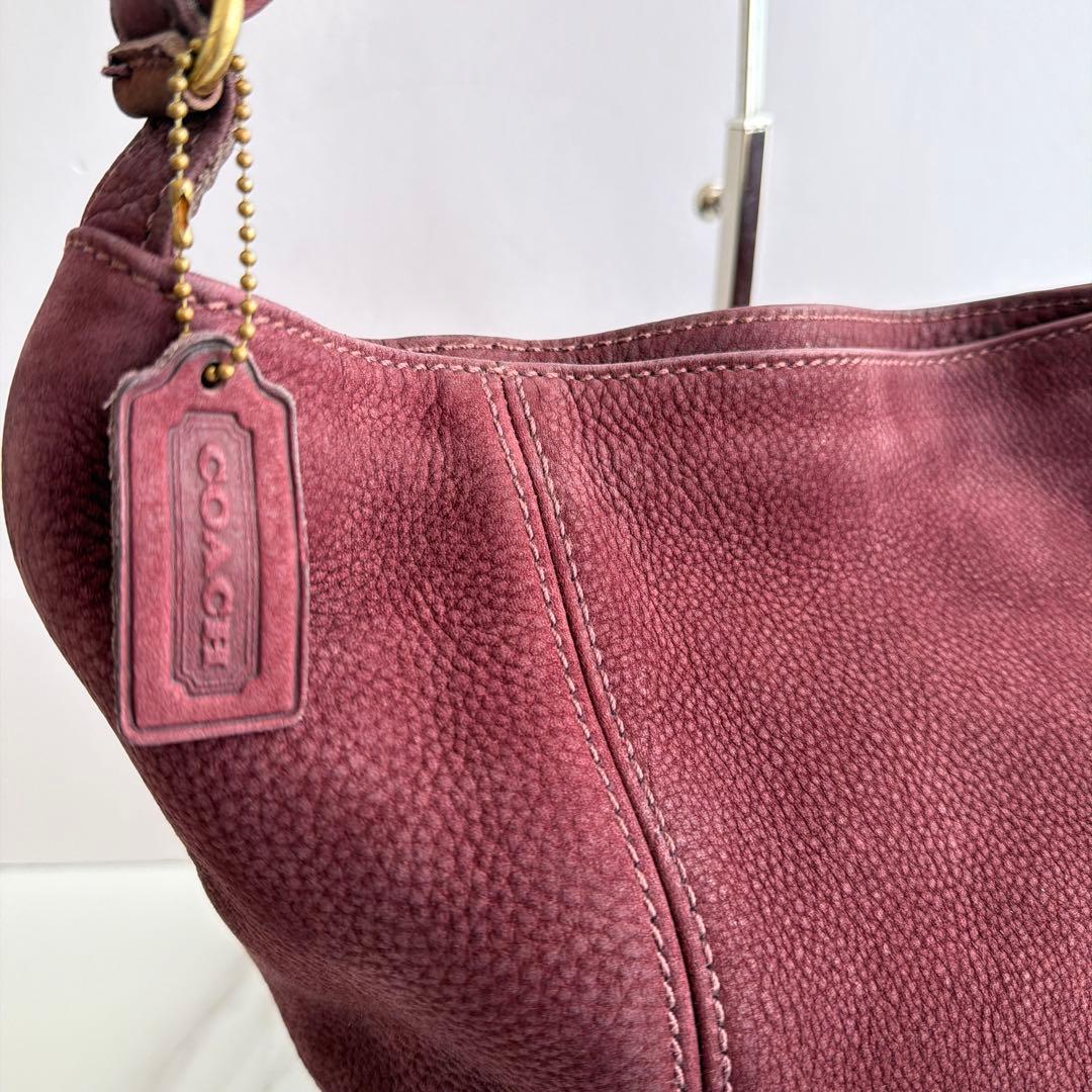 希少 vintage COACH ショルダーバッグ ヌバック バケツ スウェード