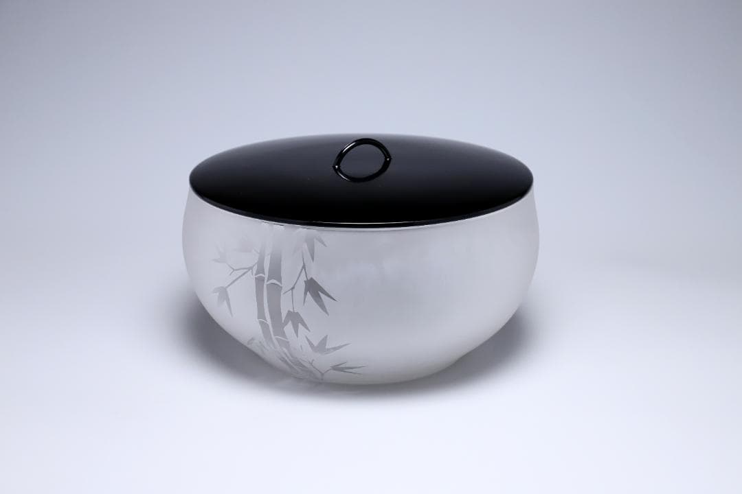 上野良樹　窯変硝子平水指　共箱　美品　硝子　ガラス　古美術　【正一古美術】