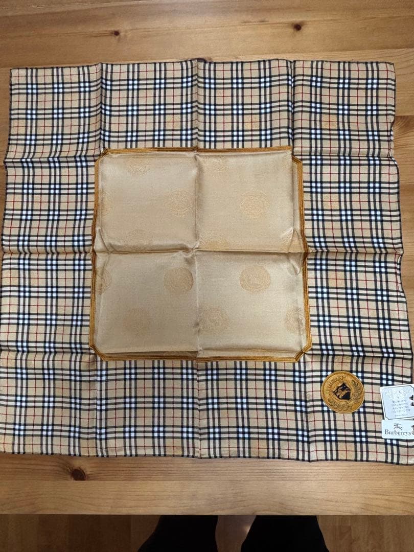 H*a様 シルク&コットンBurberrys チェック柄 ハンカチ 5点セット