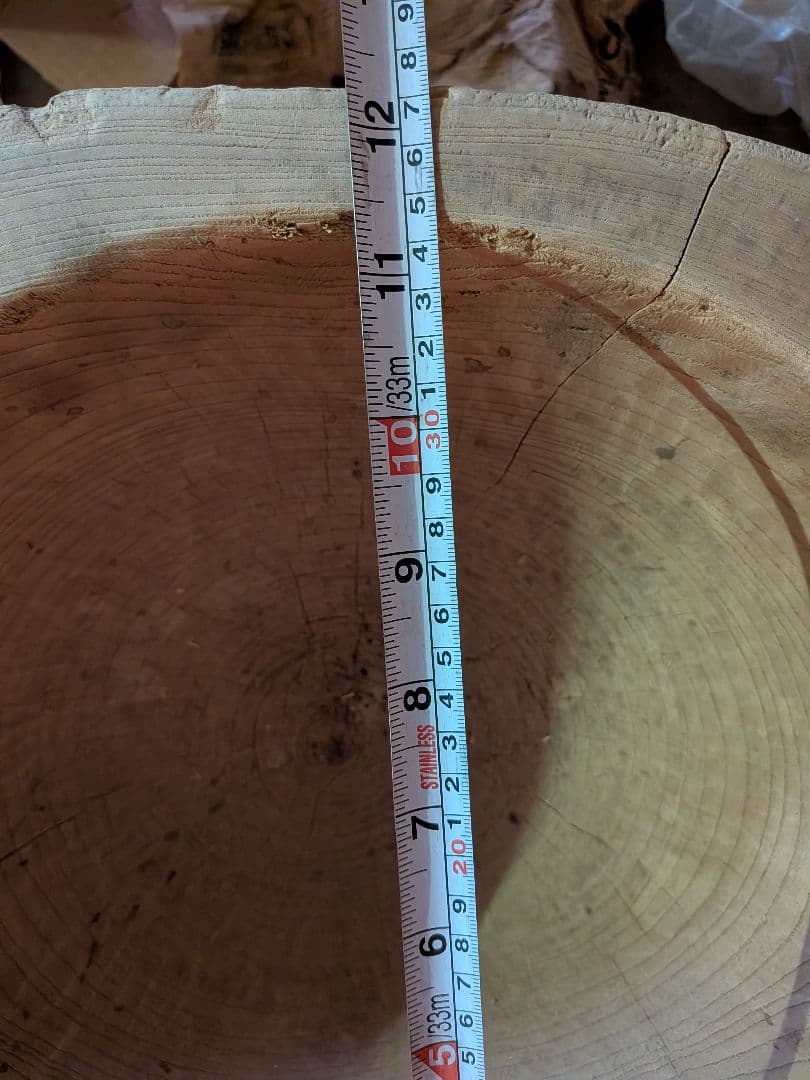 木製 円筒形 臼 亀裂あり　アンティーク　何かに