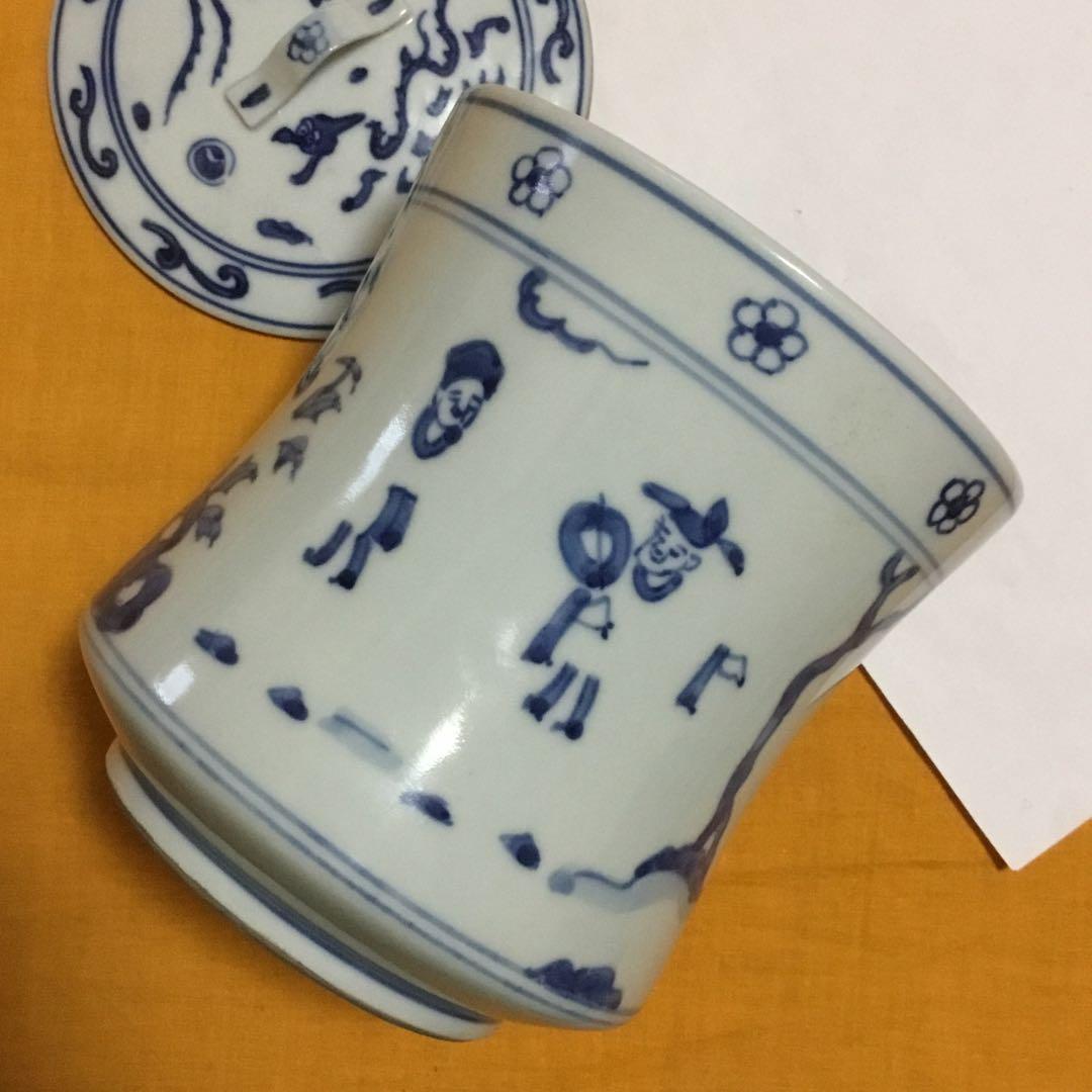 謎の水指　染付