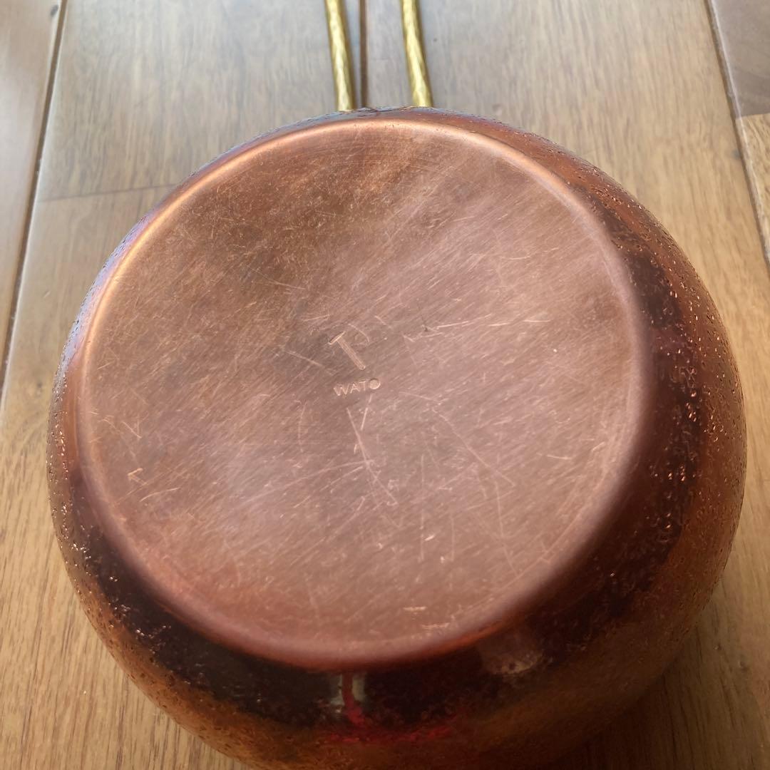 WATO ミルクパン 銅製 片手鍋 銀色内側仕上げ