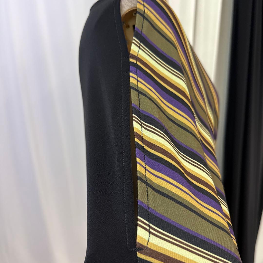 6120★ジャンティ★M 黒 ストライプ セットアップ 社交ダンス