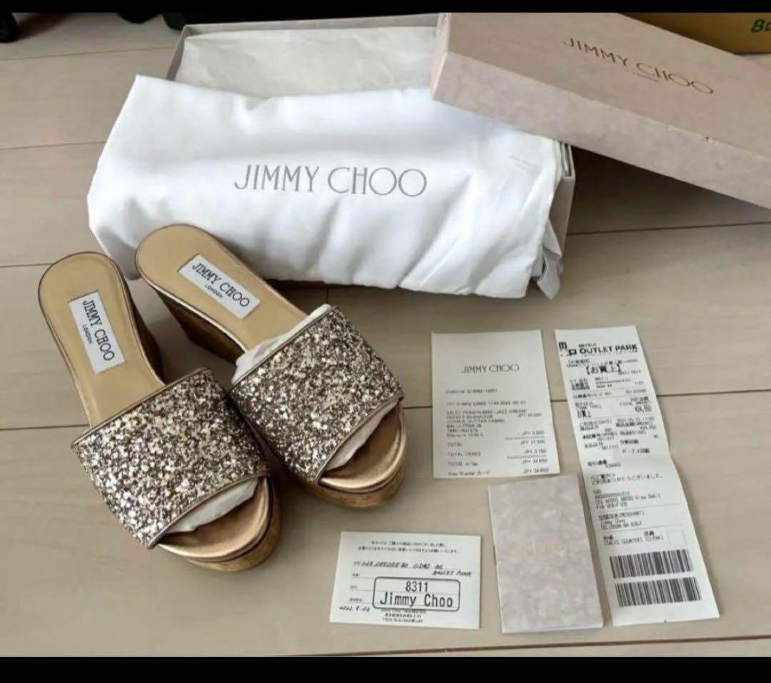 ジミーチュウ　スパンコール　サンダル　美品　36