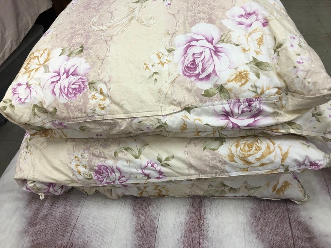 美品☆羽毛布団 ダウン90% シングル