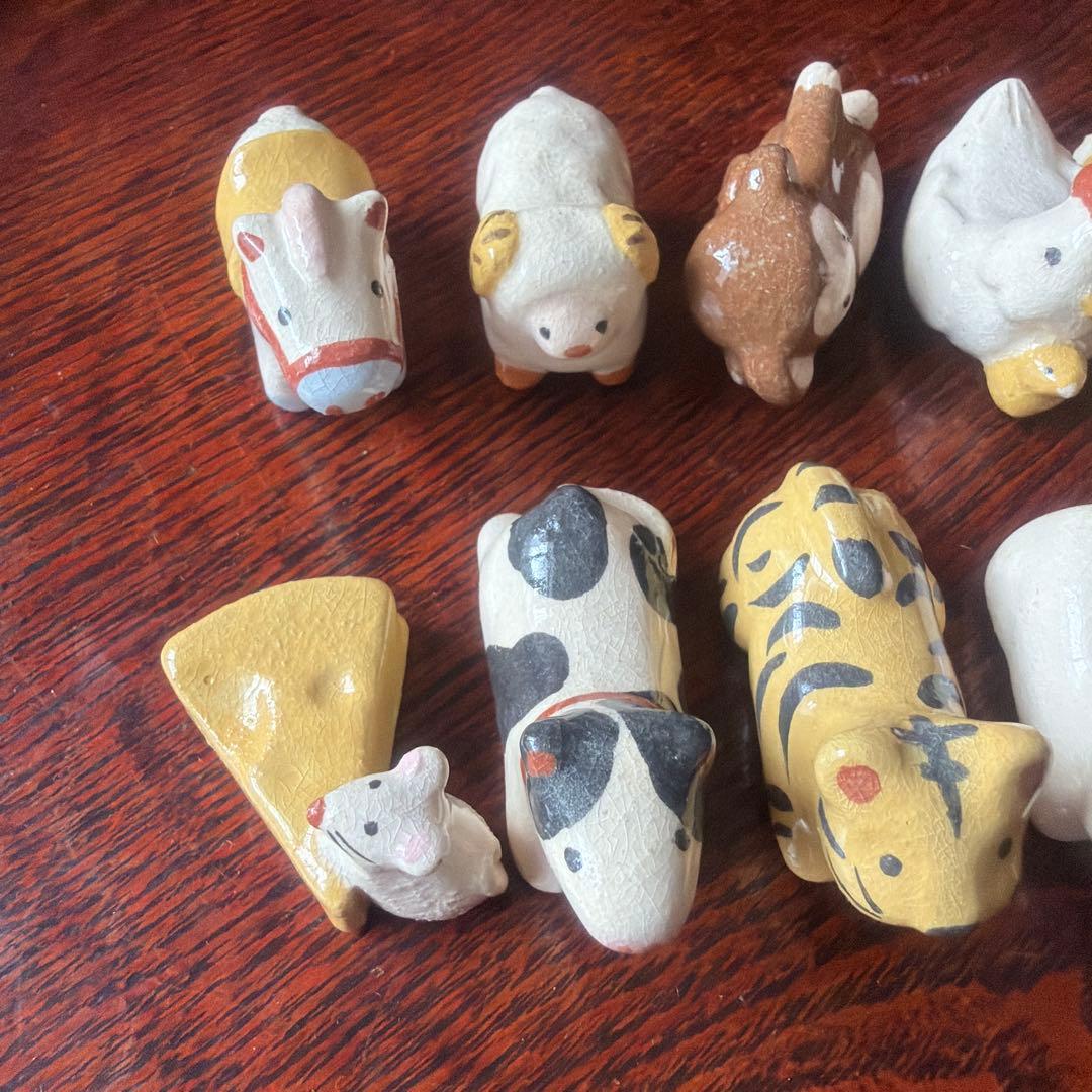 箸置き 干支 楽入窯 12個 揃い