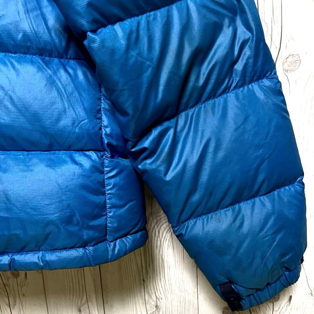 ノースフェイス　ダウンジャケット　メンズL　韓国100　700フィル　青ブルゾン