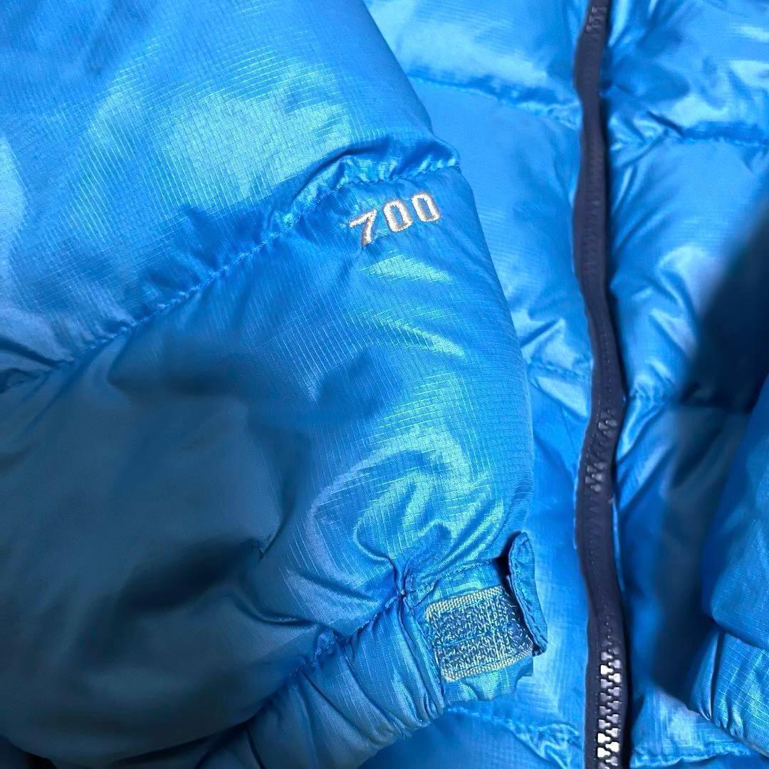 ノースフェイス　ダウンジャケット　メンズL　韓国100　700フィル　青ブルゾン