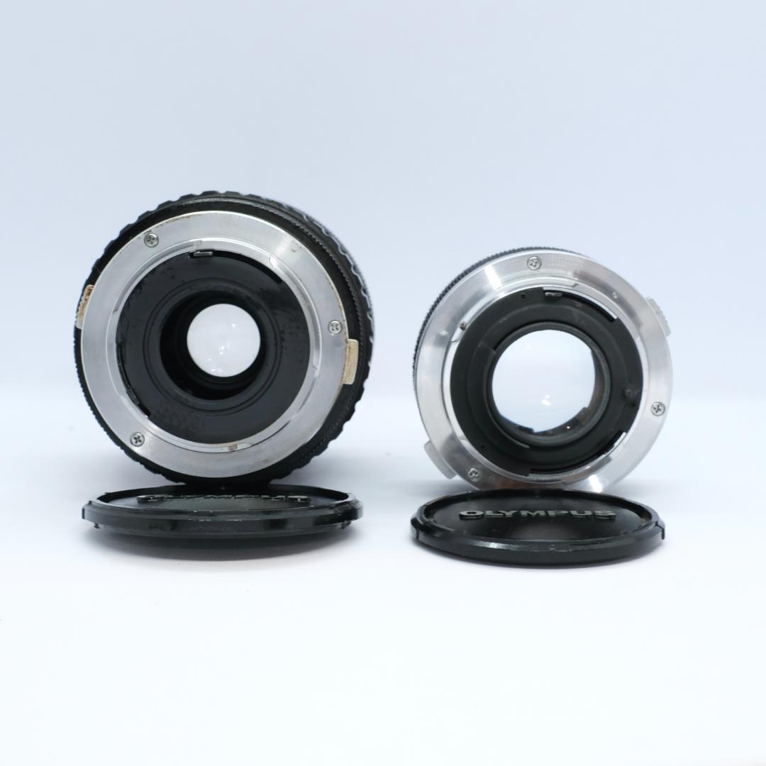 【美品】OLYMPUS OM-1 レンズ2本 木製グリップ付　フイルムカメラ