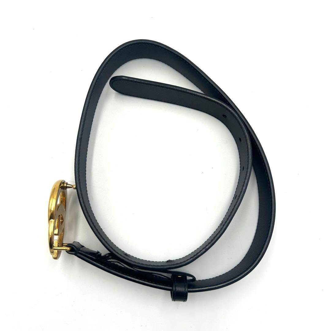 GUCCI グッチ ベルト GGマーモント レザー ブラック ゴールド