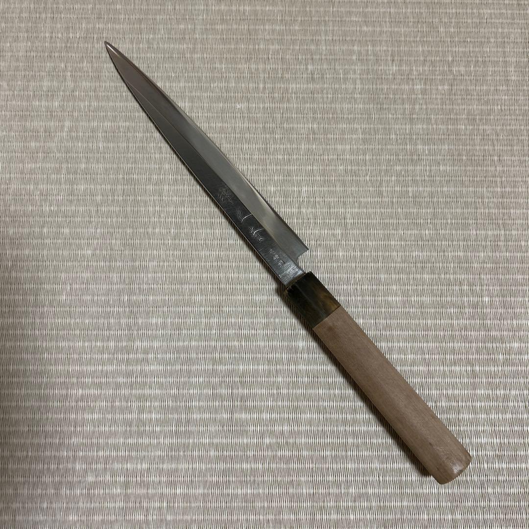 特殊鋼　柳刃　包丁　和包丁　堺正吉　黒水牛柄　刺身包丁