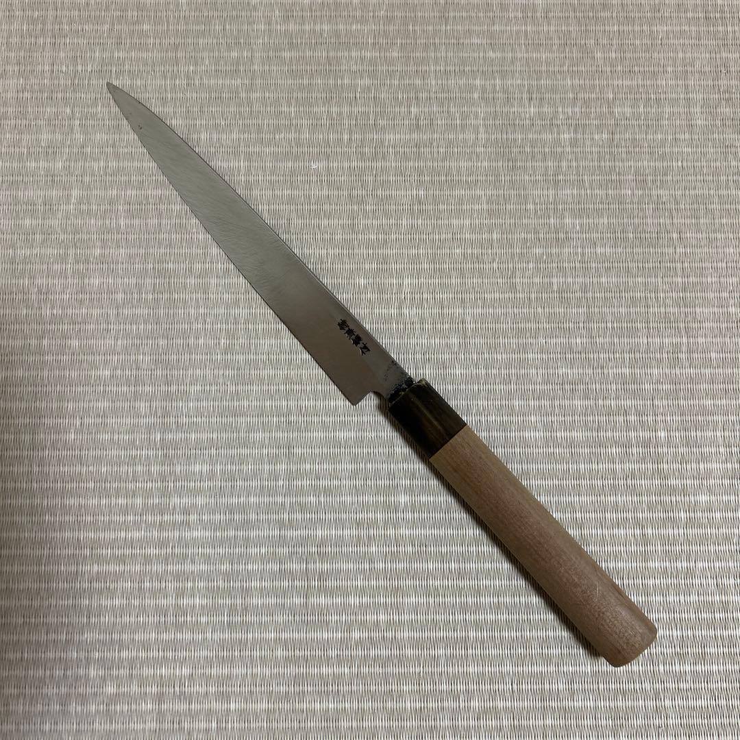 特殊鋼　柳刃　包丁　和包丁　堺正吉　黒水牛柄　刺身包丁