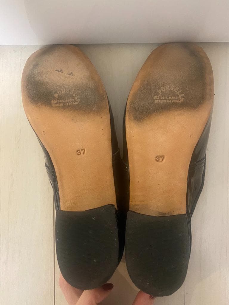 porselli ポルセリパテントバレエシューズ/3cmヒール　エナメル