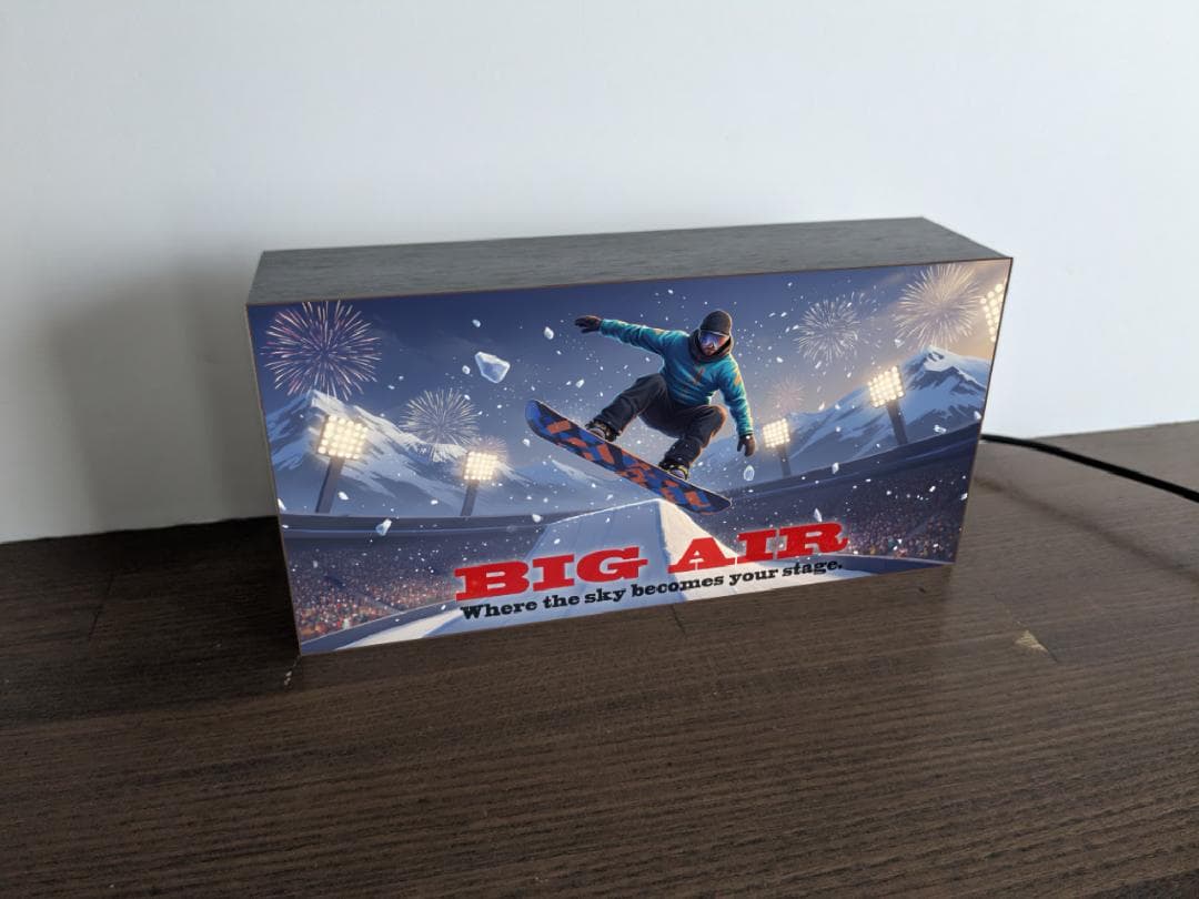 BIG AIR スノーボード 競技 冬スポーツ 看板 置物 雑貨 ライトBOX