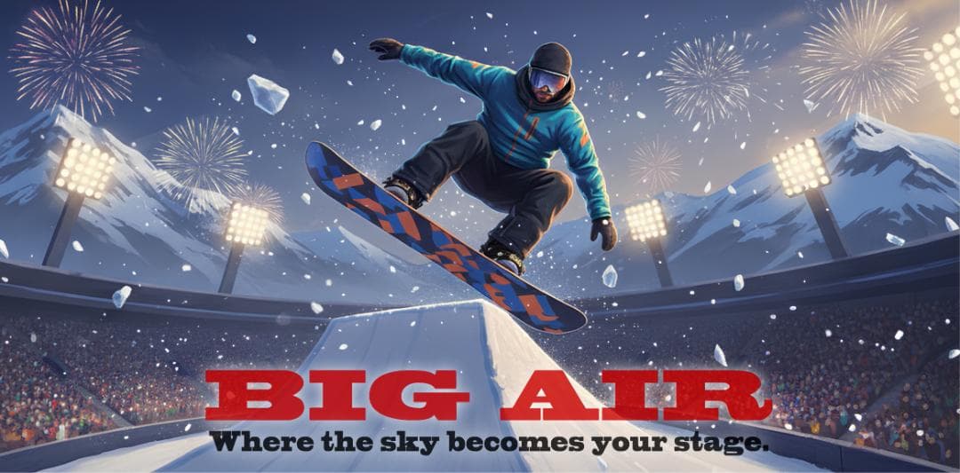 BIG AIR スノーボード 競技 冬スポーツ 看板 置物 雑貨 ライトBOX