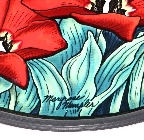 春の花 ヴィンテージ ステンドグラス マージョリン・バスティン 蝶々 バタフライ