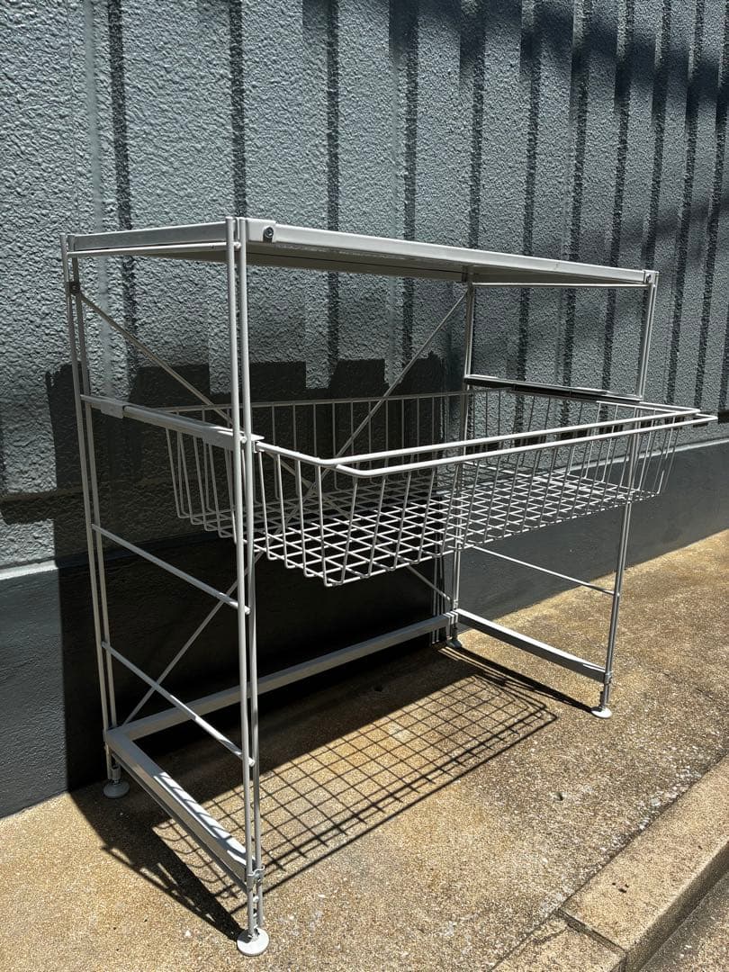 無印良品　スチールユニットシェルフ　グレー