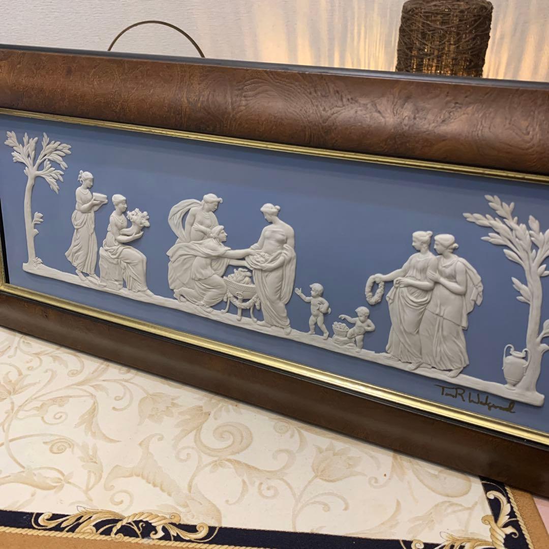 希少　ウェッジウッド ジャスパー　神話図　プラーク　陶板　額