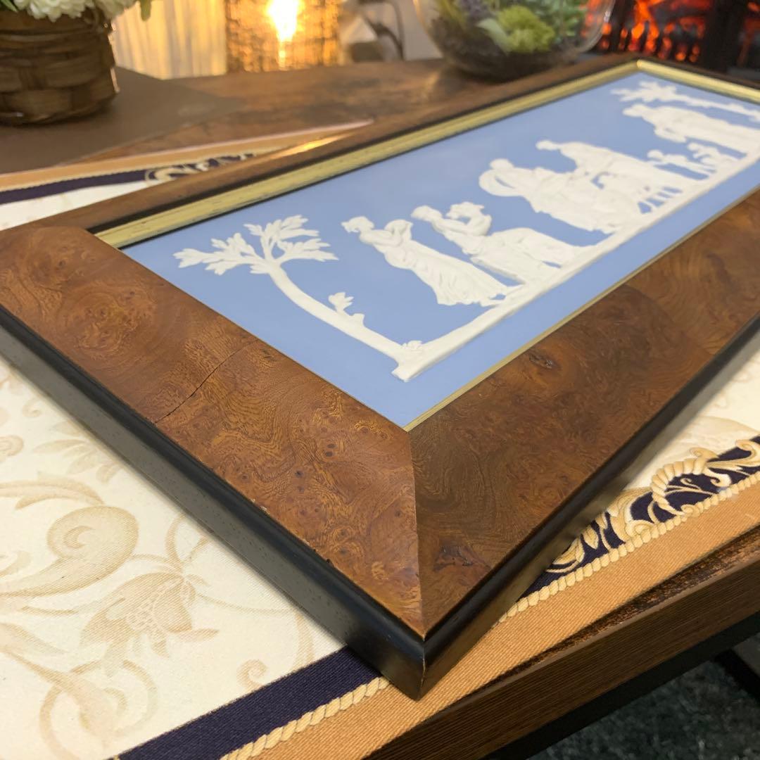 希少　ウェッジウッド ジャスパー　神話図　プラーク　陶板　額