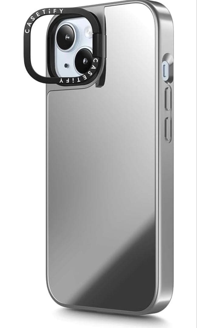 CASETiFY ミラー リングスタンド iPhone 15 ケース シルバー