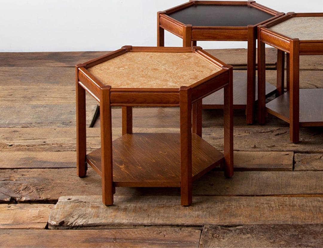 サイドテーブル・ナイトテーブル・ローテーブル ACMEFURNITURE BROOKS HEXAGON TABLE BEIGE