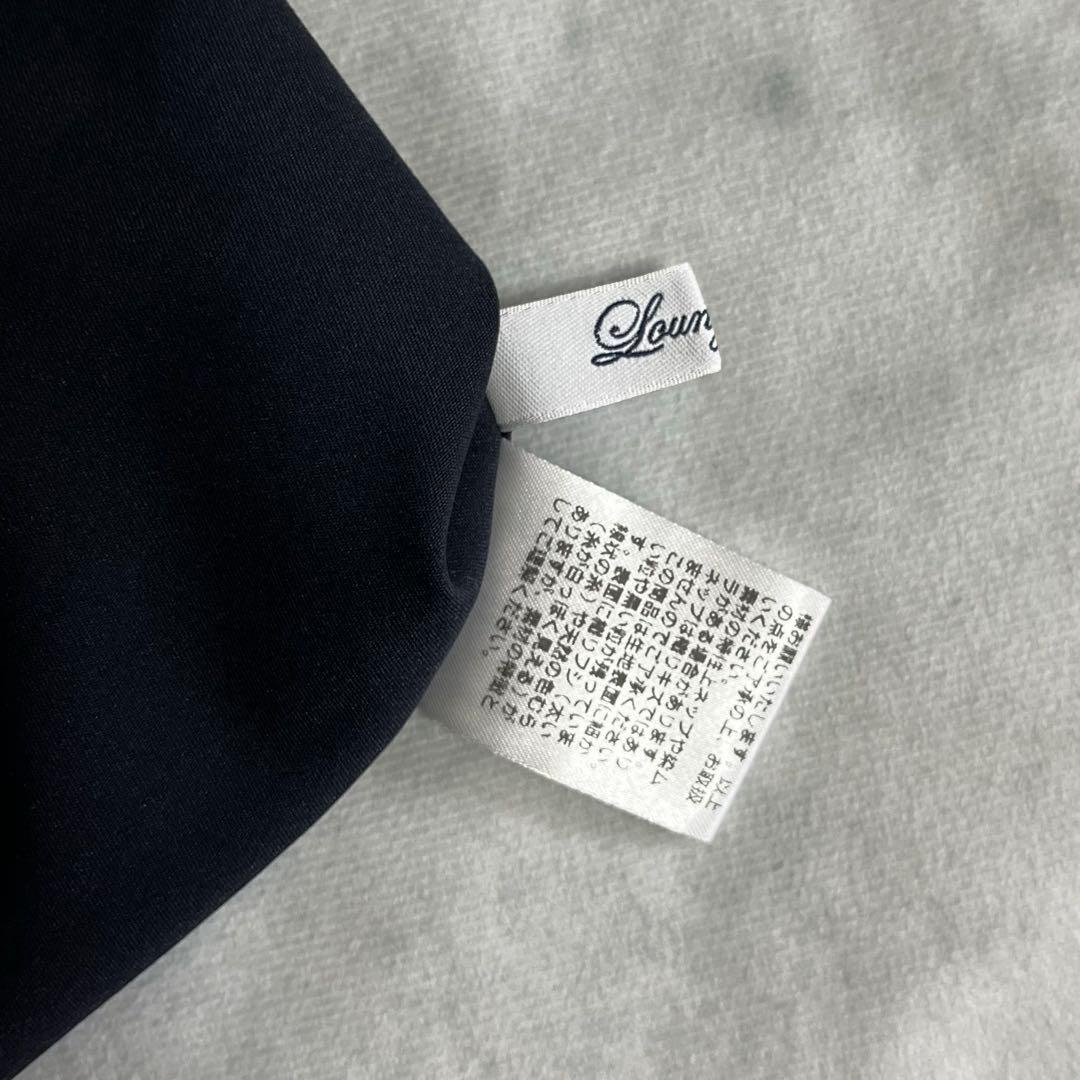 極美品❤️LOUNGEDRESS ラウンジドレス サテンBIGシャツ ネイビー　艶