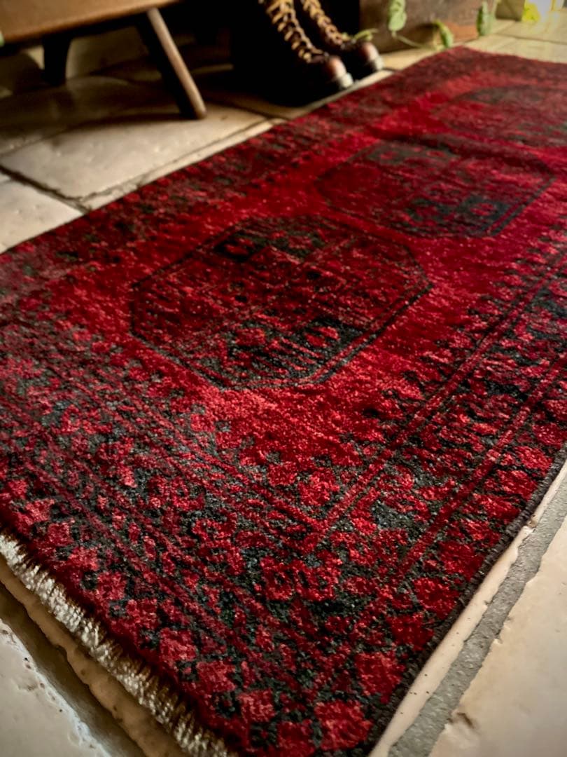 トライバルラグ　ヴィンテージラグ　アフガンラグ　トルクメン　エルサリ　手織り美品