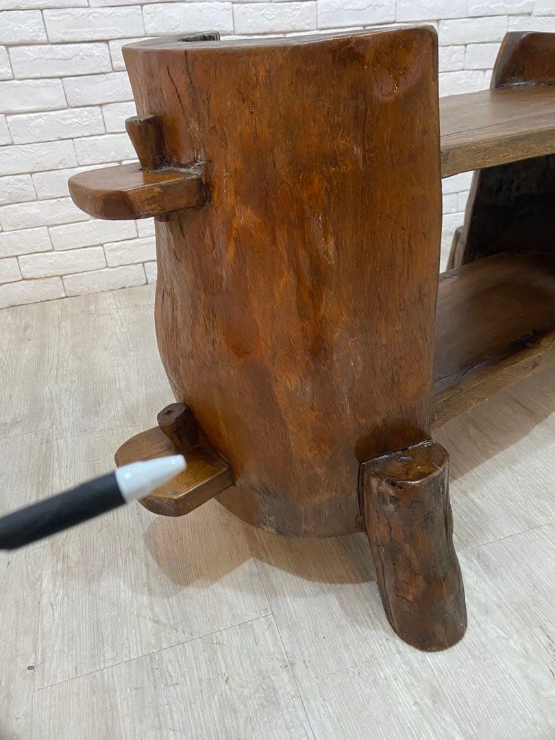 【Karumama 】丸太　チェスト　棚　飾り棚　切り株　重厚　高級家具