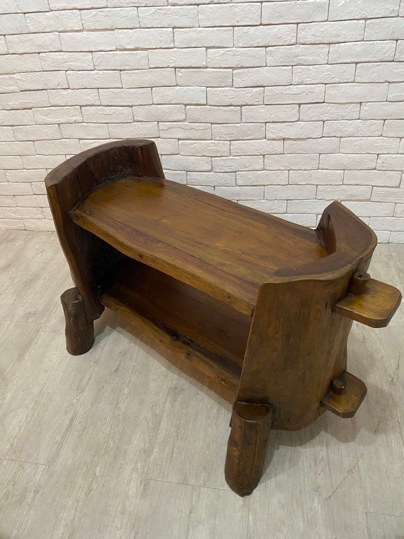 【Karumama 】丸太　チェスト　棚　飾り棚　切り株　重厚　高級家具