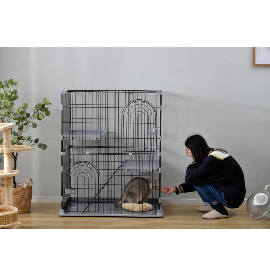 おしゃれ 猫 ケージ キャットケージ 2段 猫ゲージ キャットハウス 多段