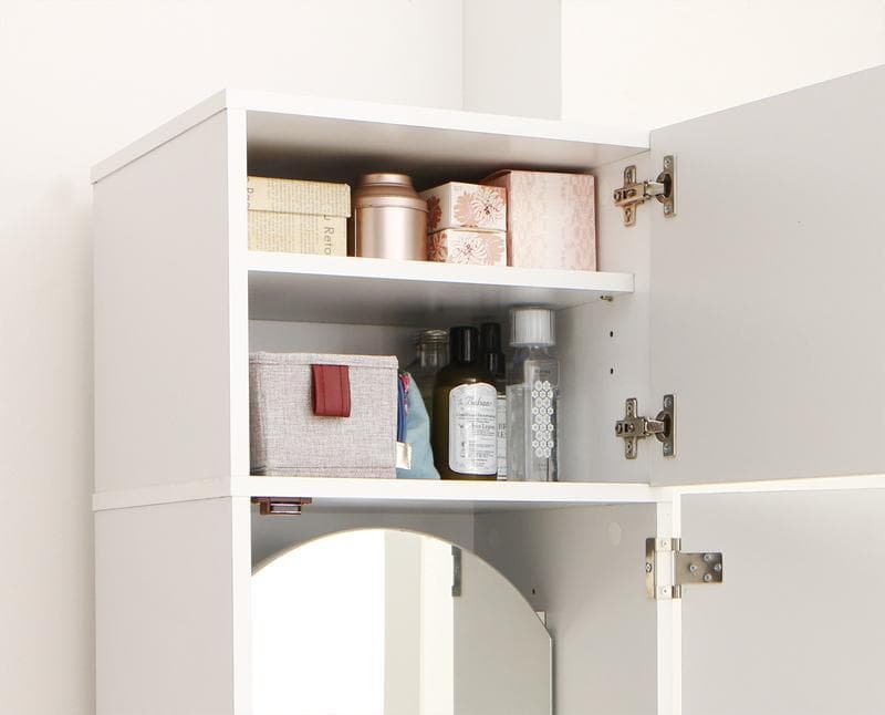 送料込 たっぷり収納 すき間ドレッサー スツール コンセント付 全身ミラー N