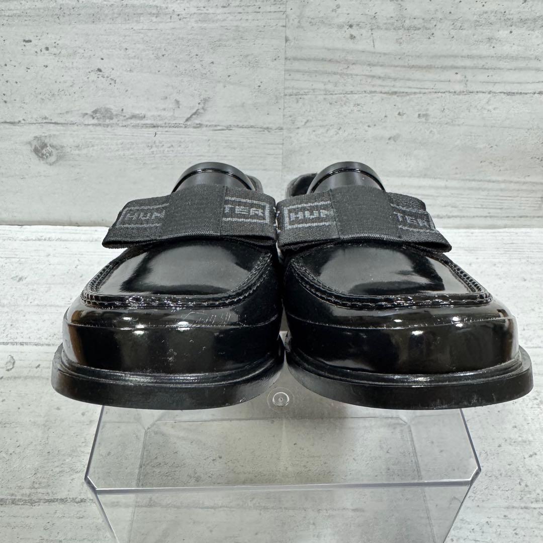 ハンター リボンペニーローファーレインシューズ 26.0cm　ブラック 黒