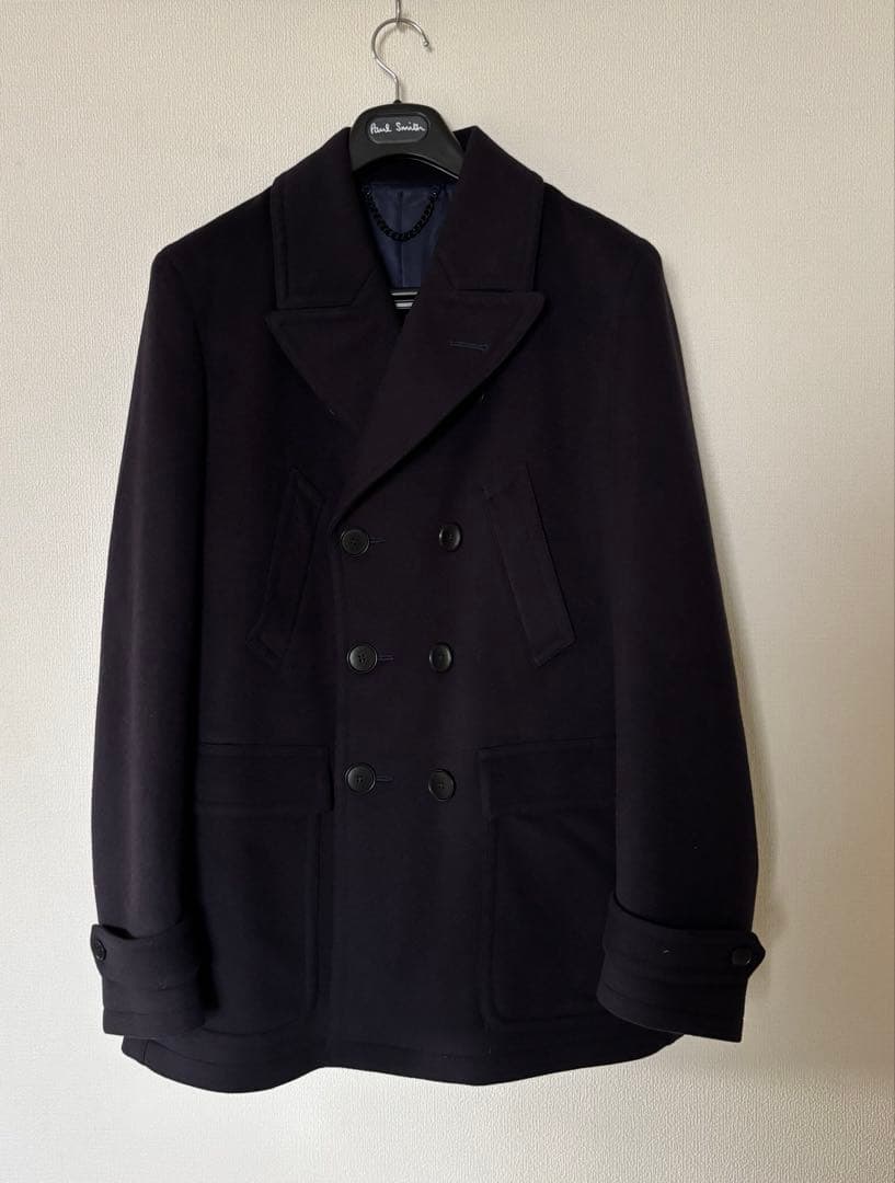 【美品】Paul Smith London ネイビーピーコート　毛100%