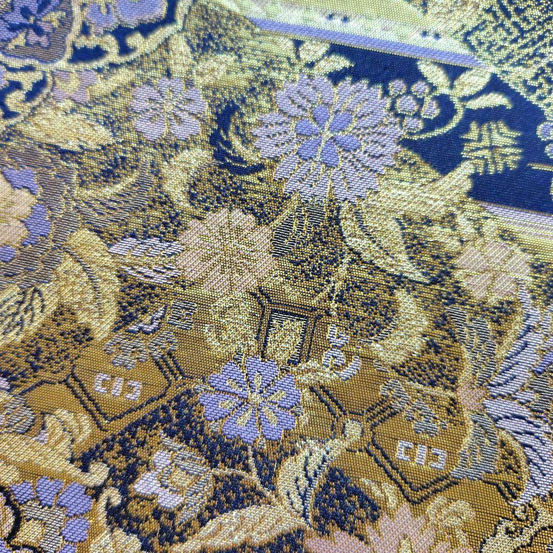【逸品】袋帯 青銅彫金 華紋 唐花 着物 和装 訪問着 振袖 結婚式 成人式