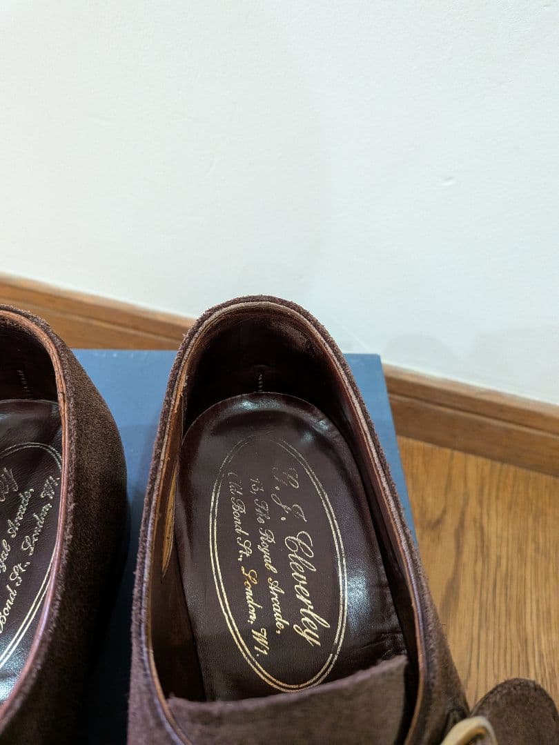 ジョージクレバリー　ダークブラウンスエード　 シングルモンク　 6½