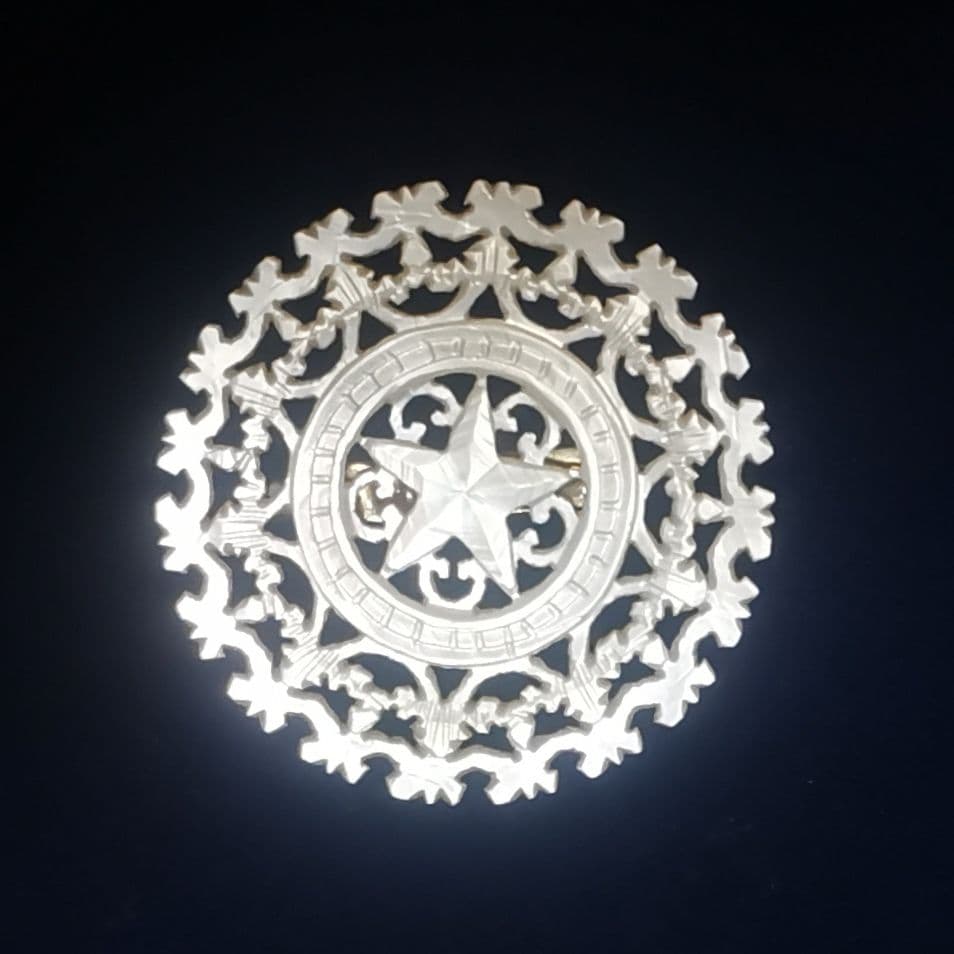 ヴィンテージベツレヘムパール五芒星ブローチ　せかほし