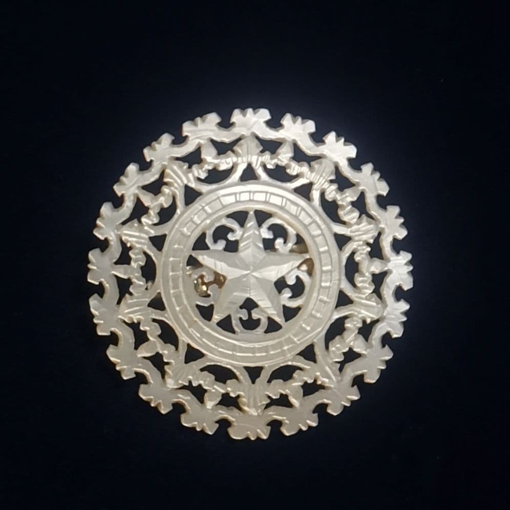 ヴィンテージベツレヘムパール五芒星ブローチ　せかほし