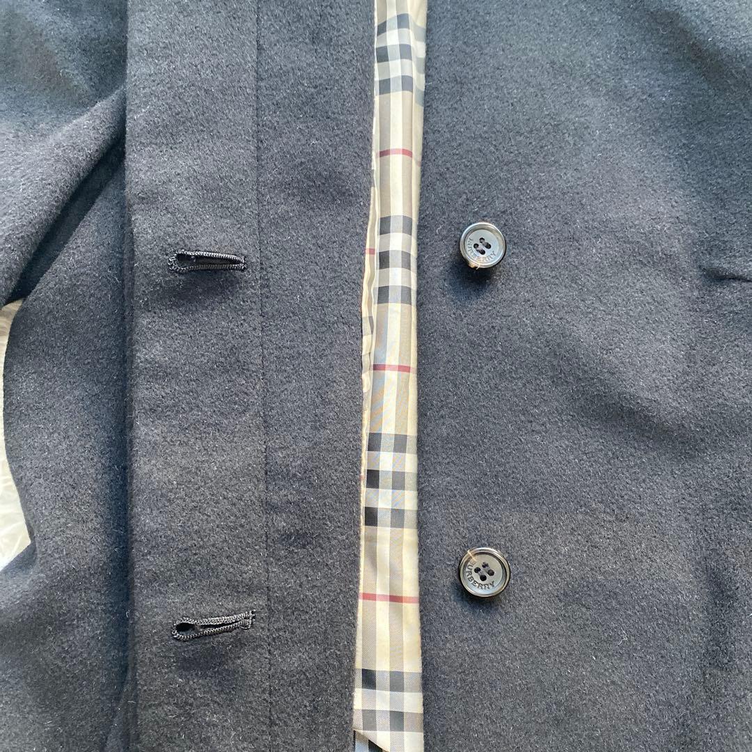 美品　バーバリーロンドン　コート　ベルト　ブラック　ノバチェック　アンゴラ65%