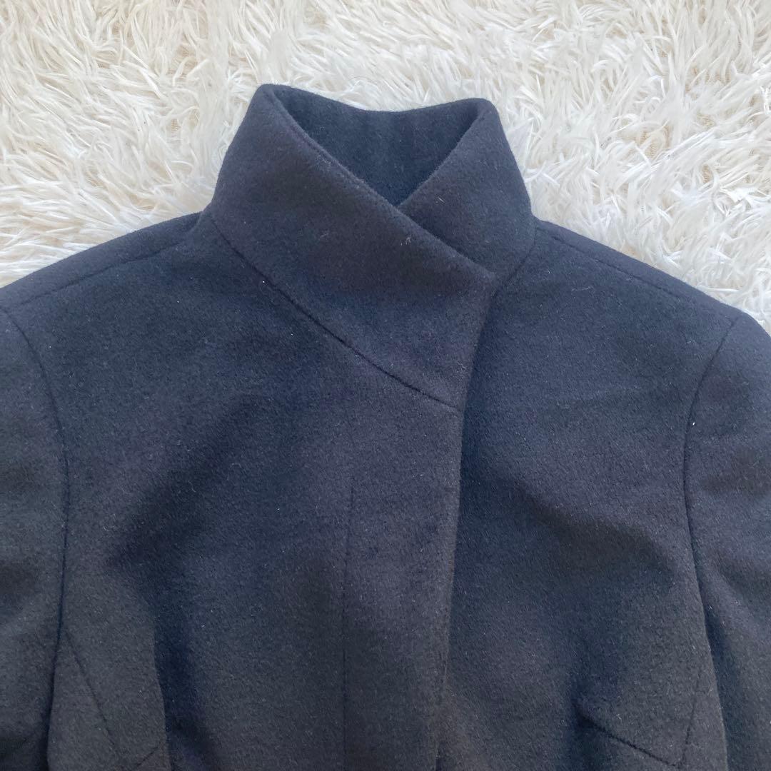 美品　バーバリーロンドン　コート　ベルト　ブラック　ノバチェック　アンゴラ65%