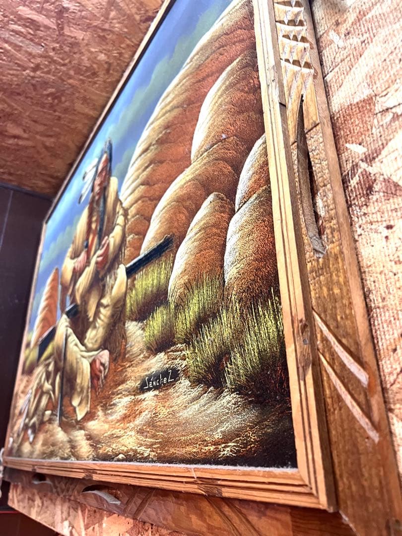 1970年代　廃盤　サンチェス　絵画 アンティーク　インディアン　ベルベット