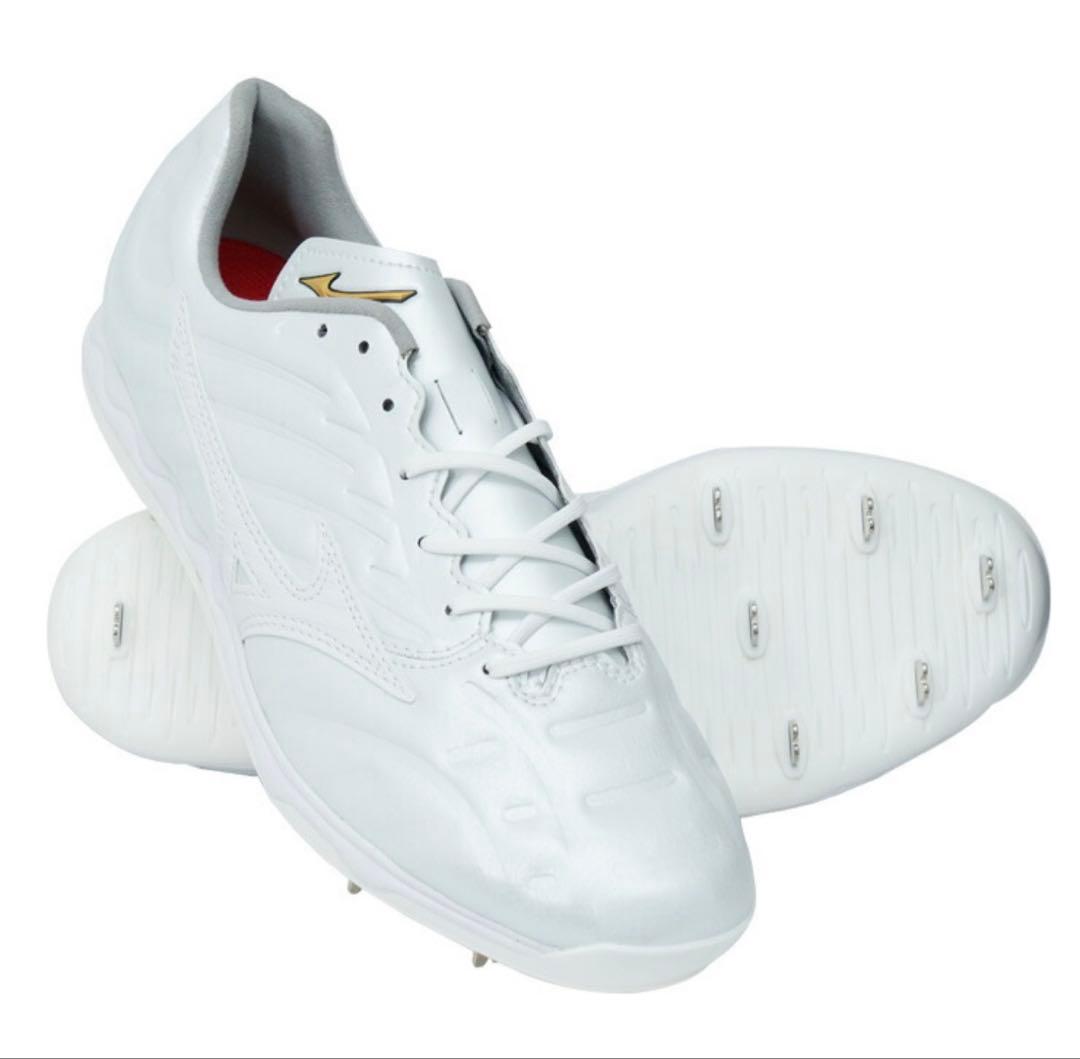 【球速が上がるスパイク】ミズノプロ 野球白スパイク 投手向け スピードレボ プロ