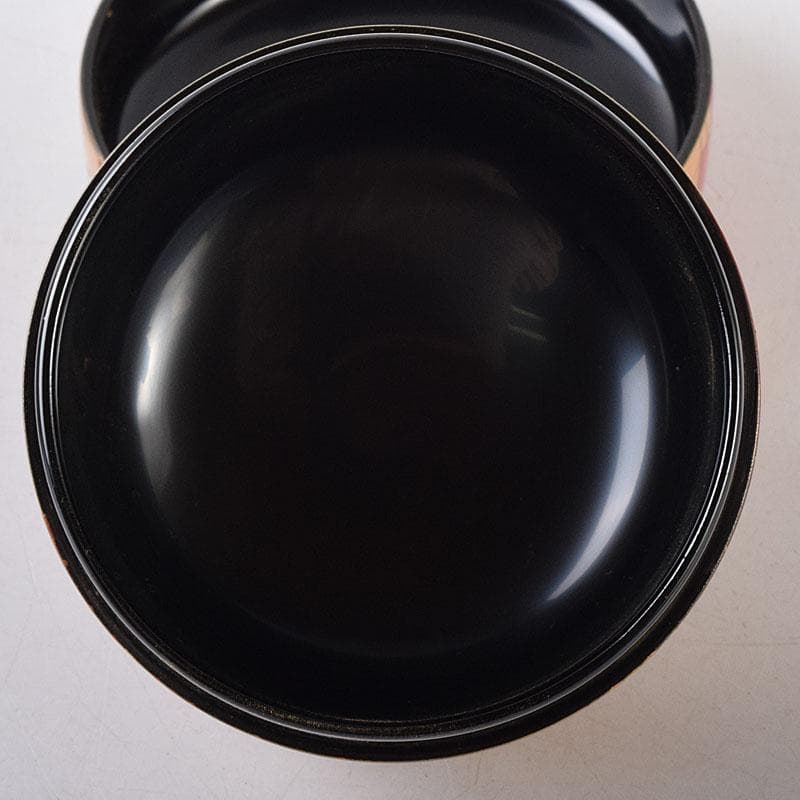 茶道具　山中塗　早見征一作　白漆　花筏蒔絵　平棗　共箱　V　8211