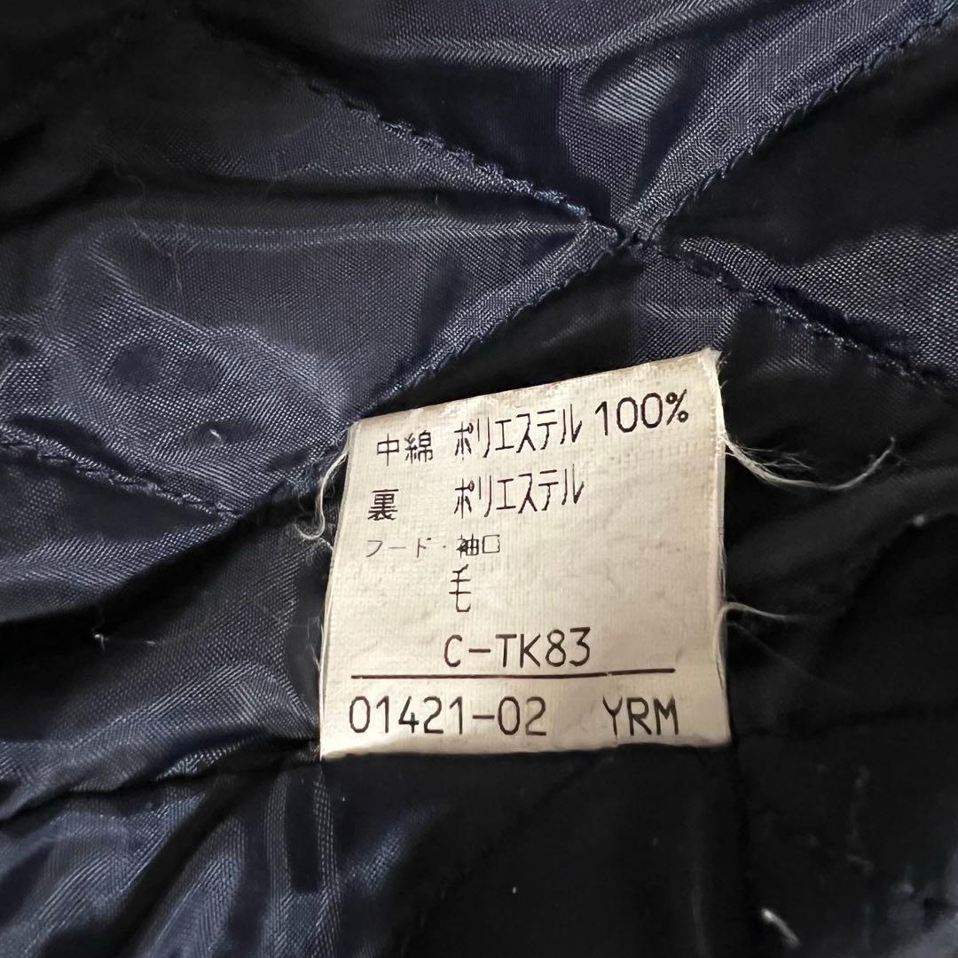 バーバリー フードコート ダブル チェック 金ボタン　 キルティング ネイビーM