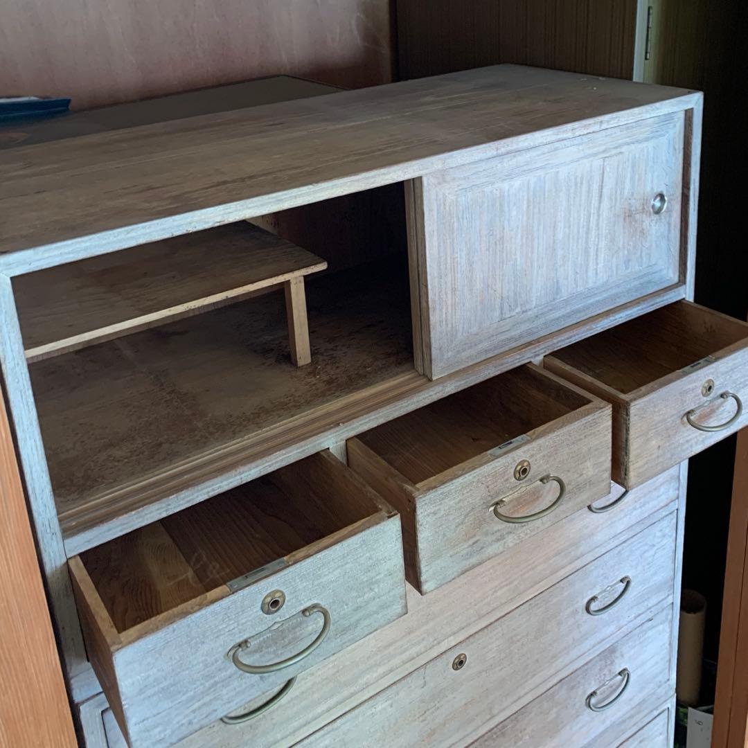 アンティーク家具　古道具　古家具　桐箪笥　総桐タンス　3分割