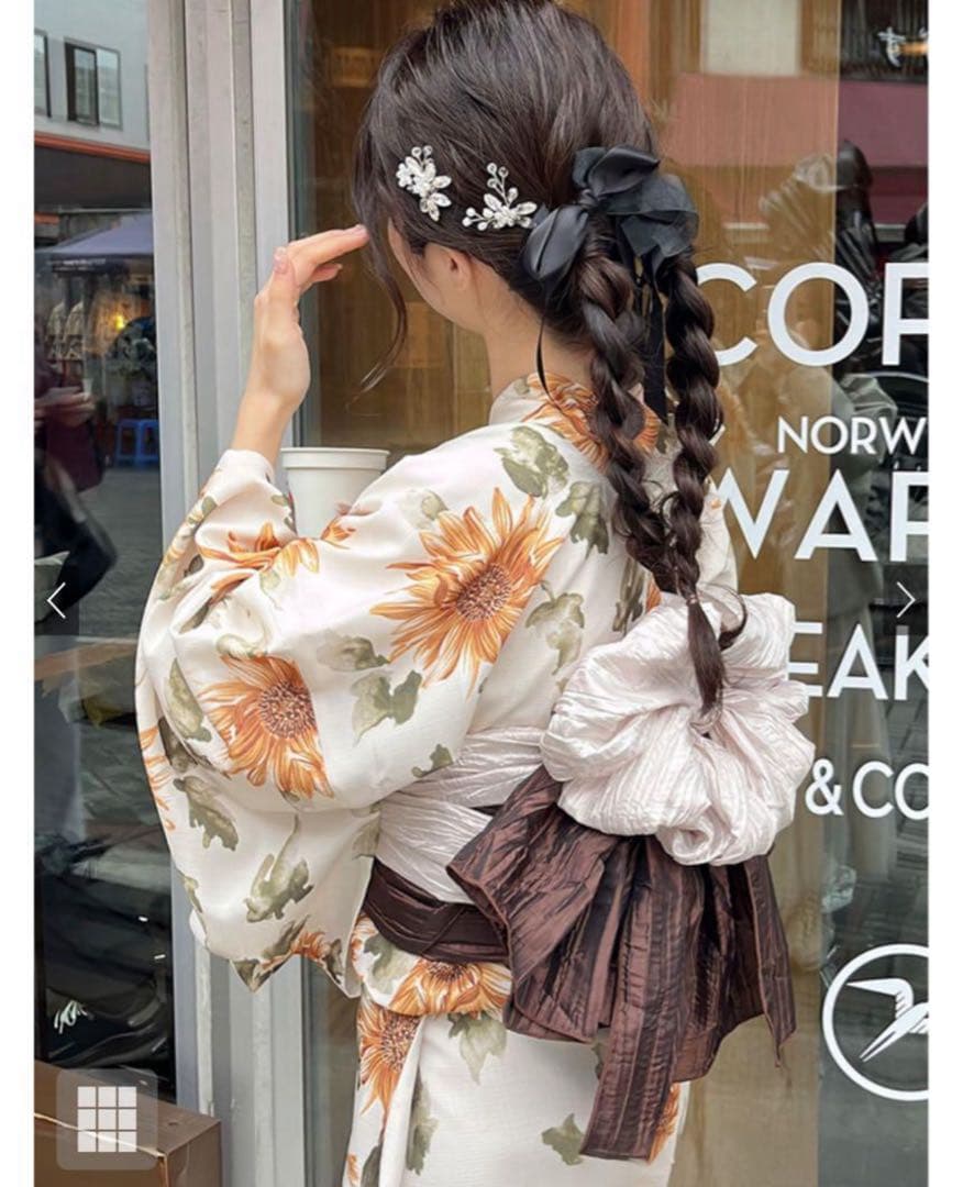 まとめ ひまわり浴衣セット 2点　はかめ様