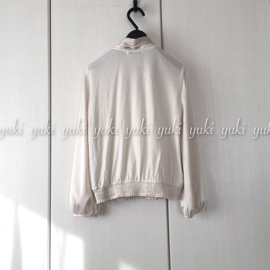 ANAYI サテンスムース ボウタイ プルオーバー ブラウス