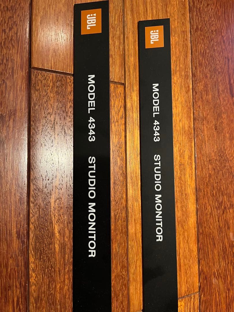 JBL 4343グリルエンブレムロゴプレート中古2枚セット　金具付き