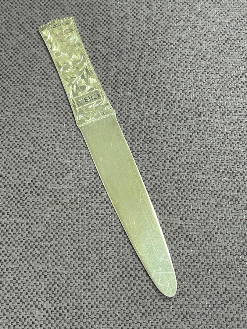 STERLING SILVER刻印　ペーパーナイフ　手彫　銀製　重量約23g